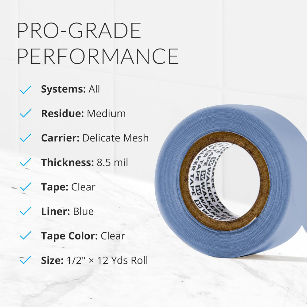 Walker Tape WKR-LF-M3 wig setup shows clear tape for lace-fronts delivering a smooth look.