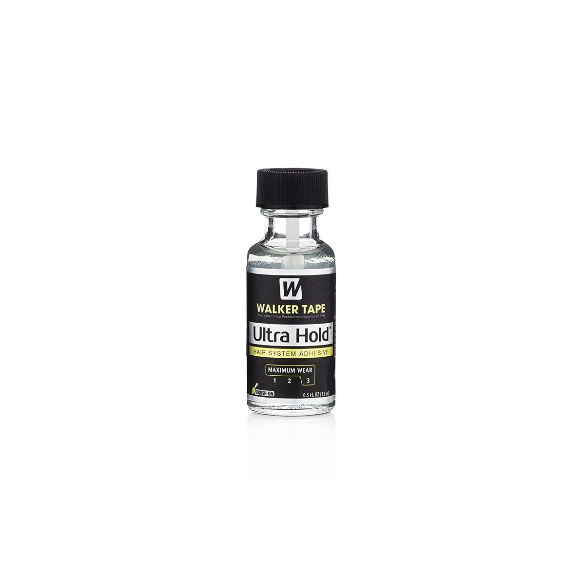 Walker Ultra Hold bottle closeup showing clear adhesive for long-lasting wig wear