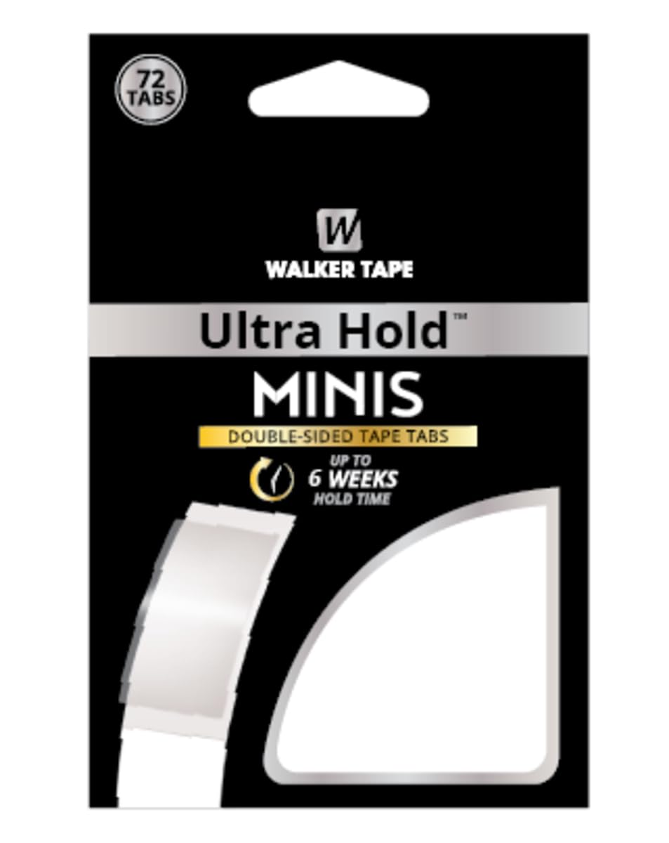 Walker's Ultra Hold Mini Tab double-sided tape close-up showing secure hold for hair systems