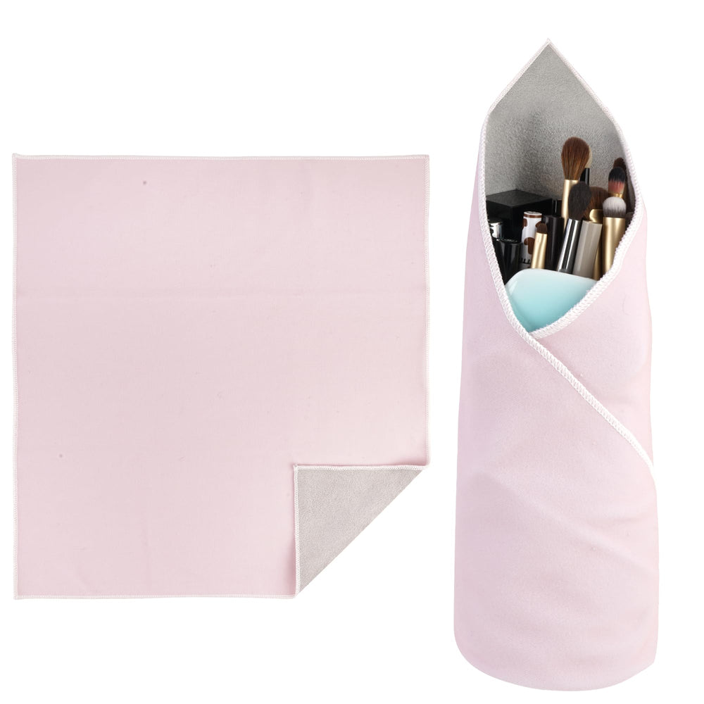 Walking Way self-adhesive magic cloth makeup bag securely holds cosmetics during travel.