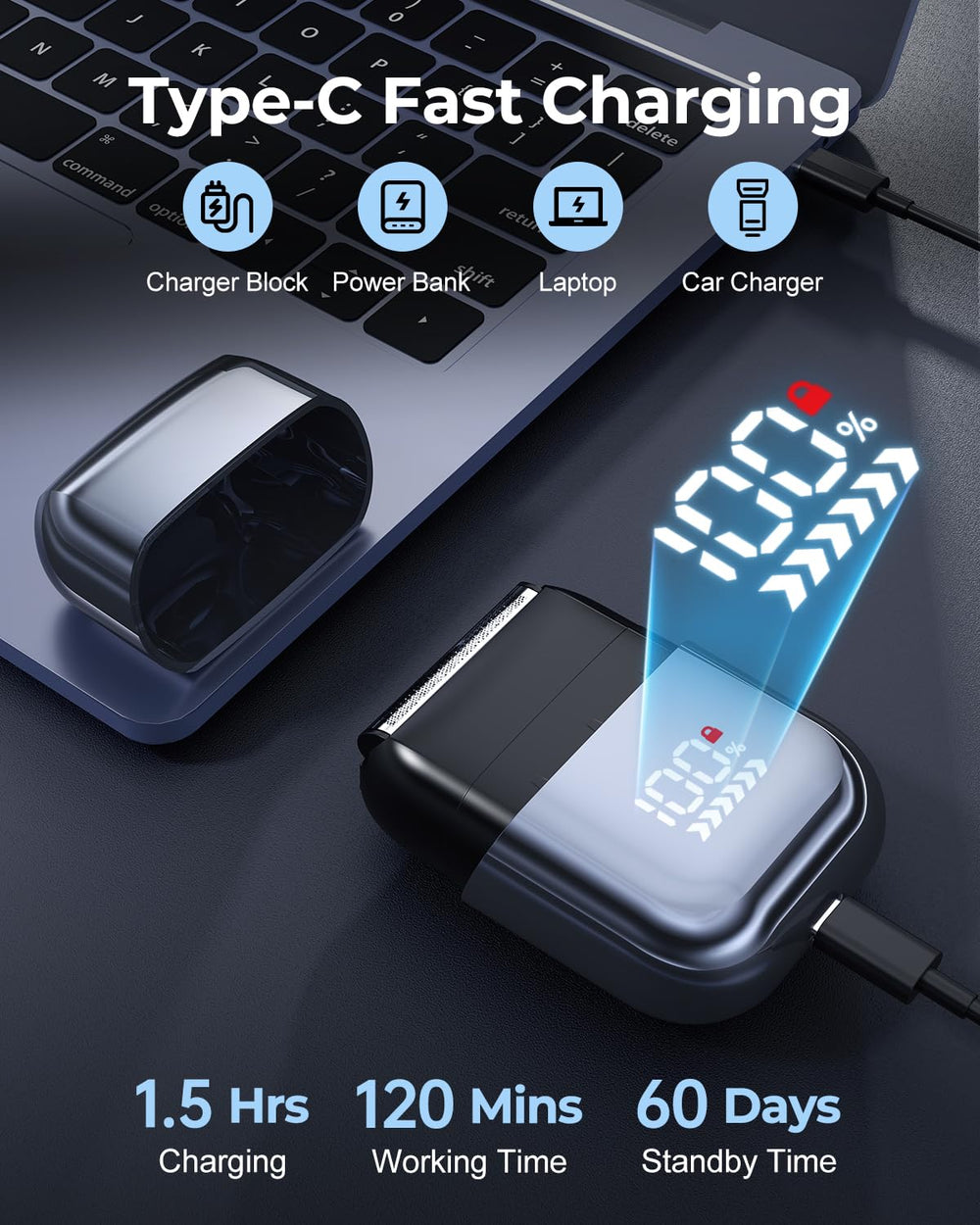 Walumen 30-degree flexible head contours for comfortable shave