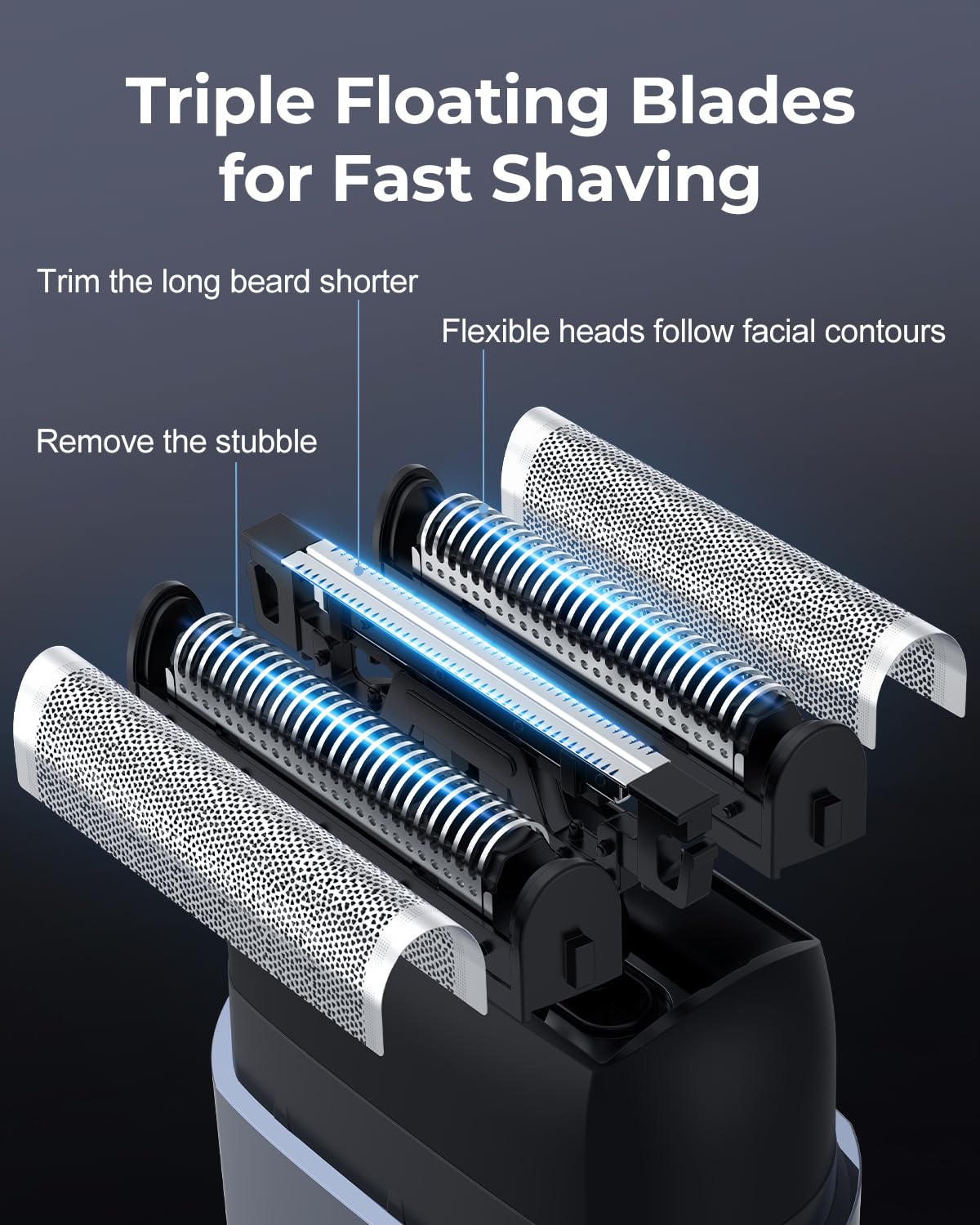 Walumen 8000 RPM motor enables fast, efficient shaving