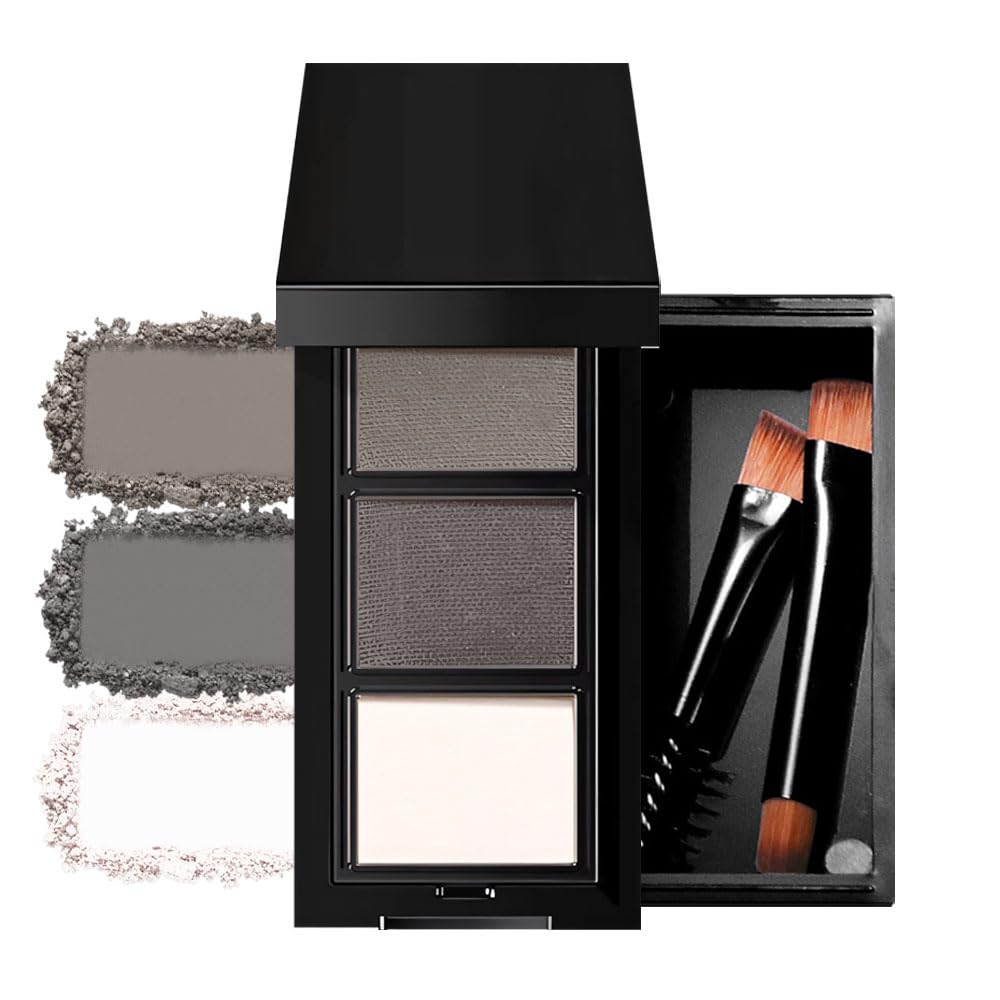 WanTuoluo brow palette taupe grey packaging for easy travel touch-ups.