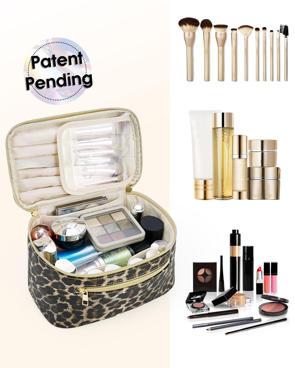 Wandering Nature makeup bag dimensions-weight indicating compact travel-friendly size.