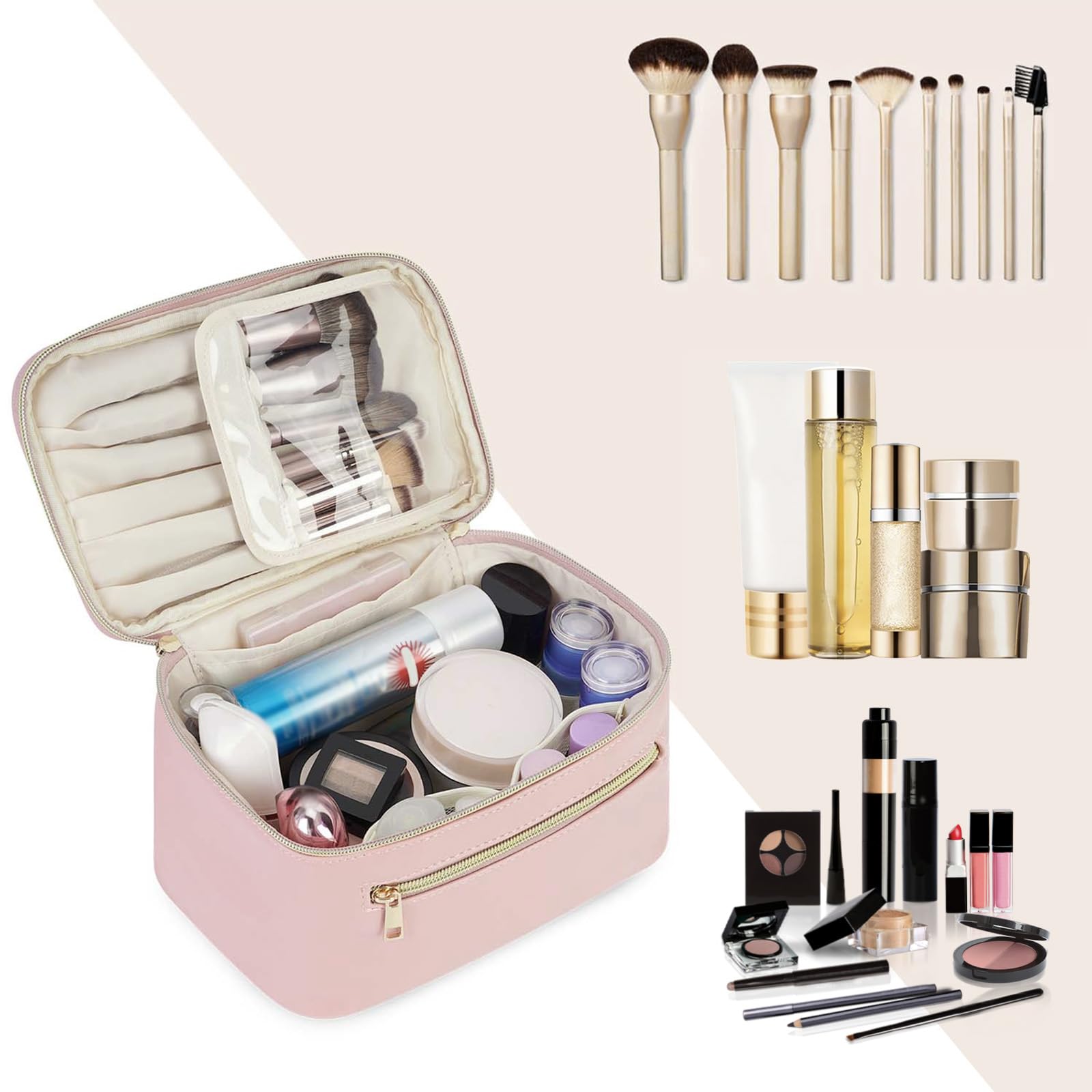 Wandering Nature makeup bag in action for travel and daily use.