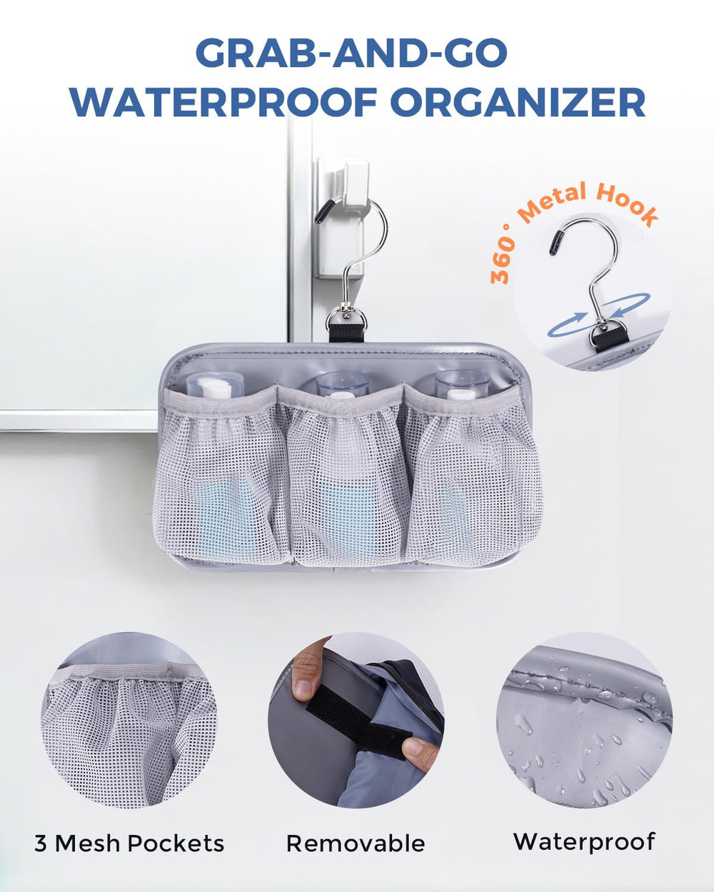 WANDF toiletry bag army green detachable waterproof pouch keeps damp items separate, reducing cross-contamination.