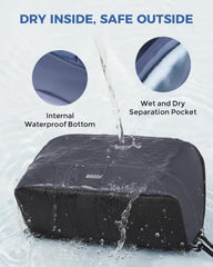 WANDF center waterproof compartment keeps damp items separate from dry items