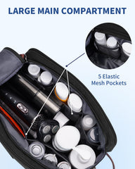 WANDF toiletry bag elastic loops in lid secure toothbrushes and razors