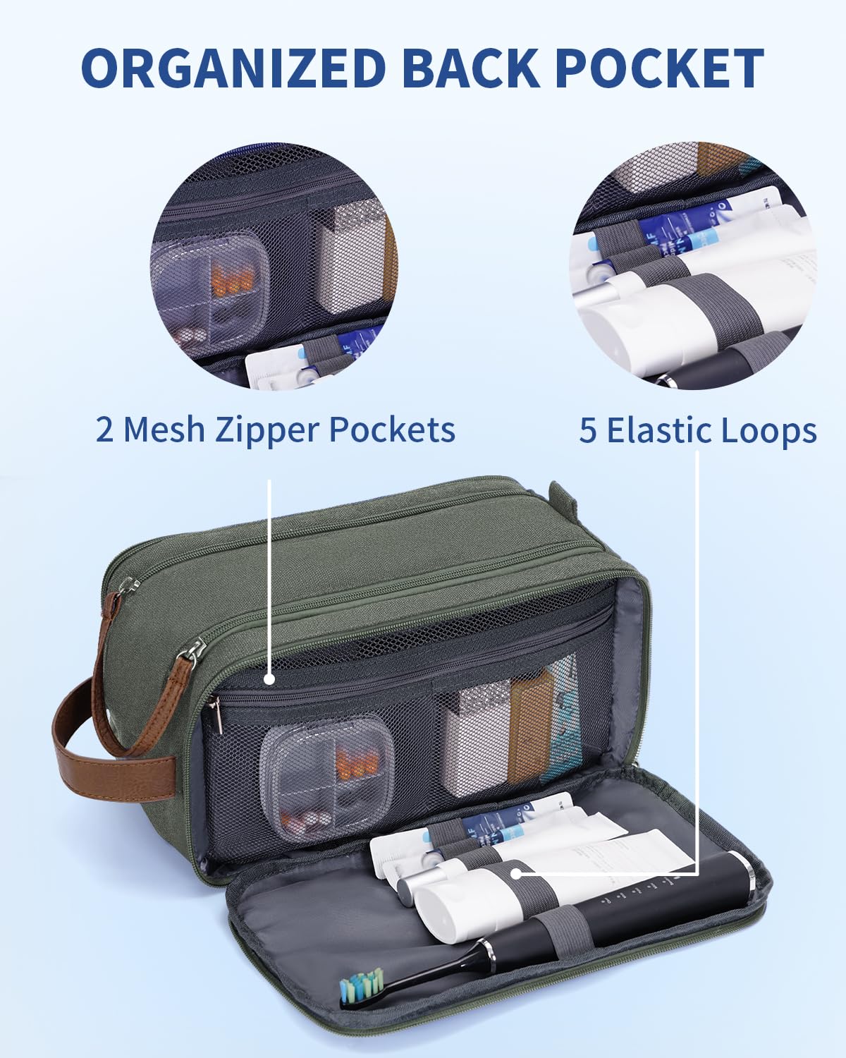 WANDF leather-handle carry for easy grabbing and hanging.