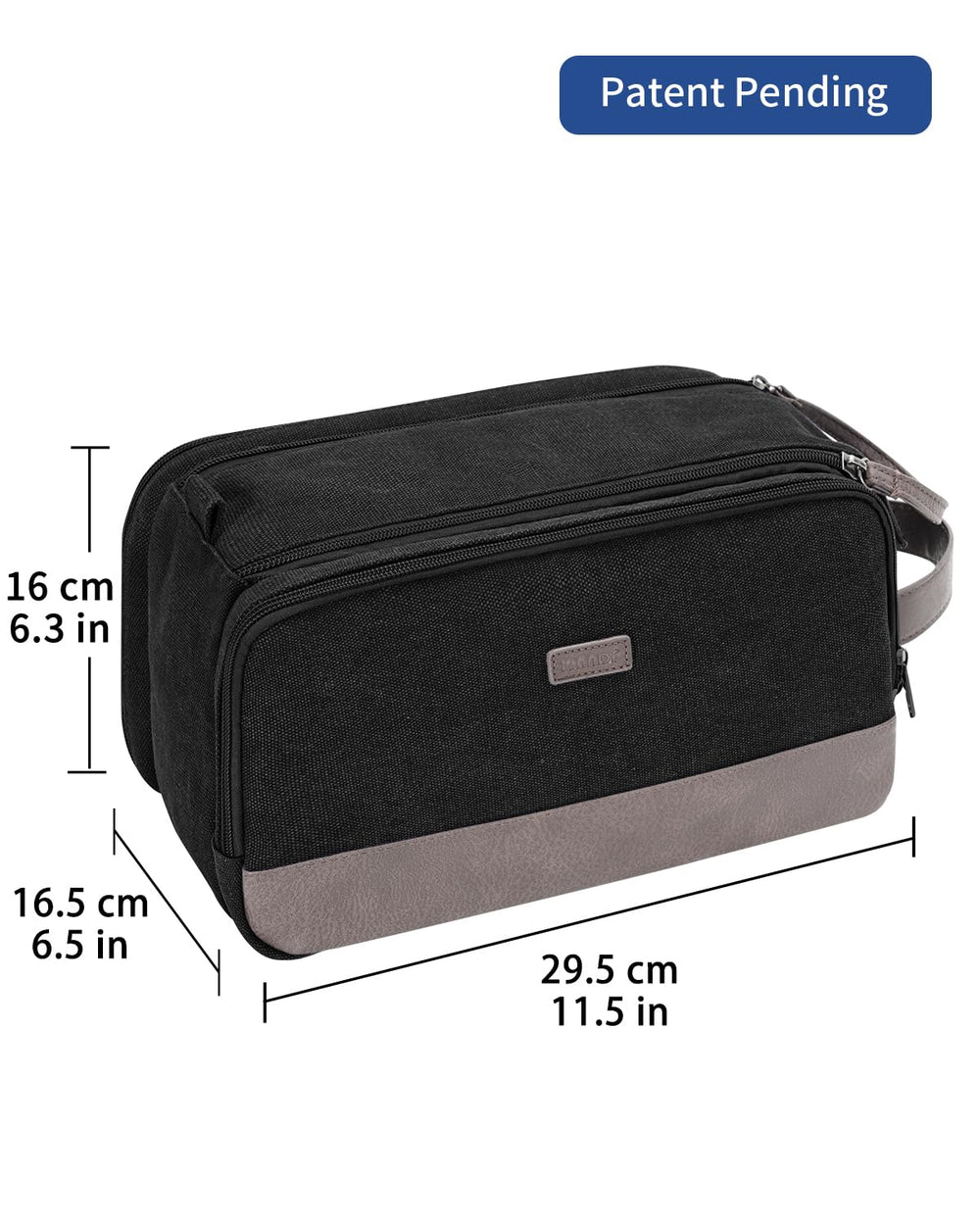 WANDF toiletry bag in black suits business trips, weekends, daily use