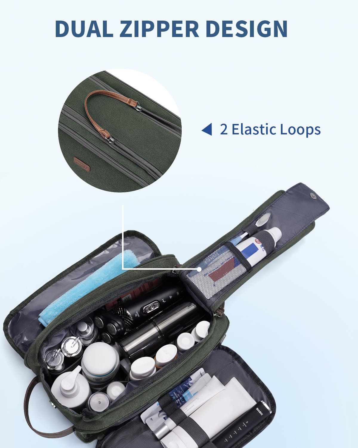 WANDF water-resistant canvas with leather handle for durable travel use.