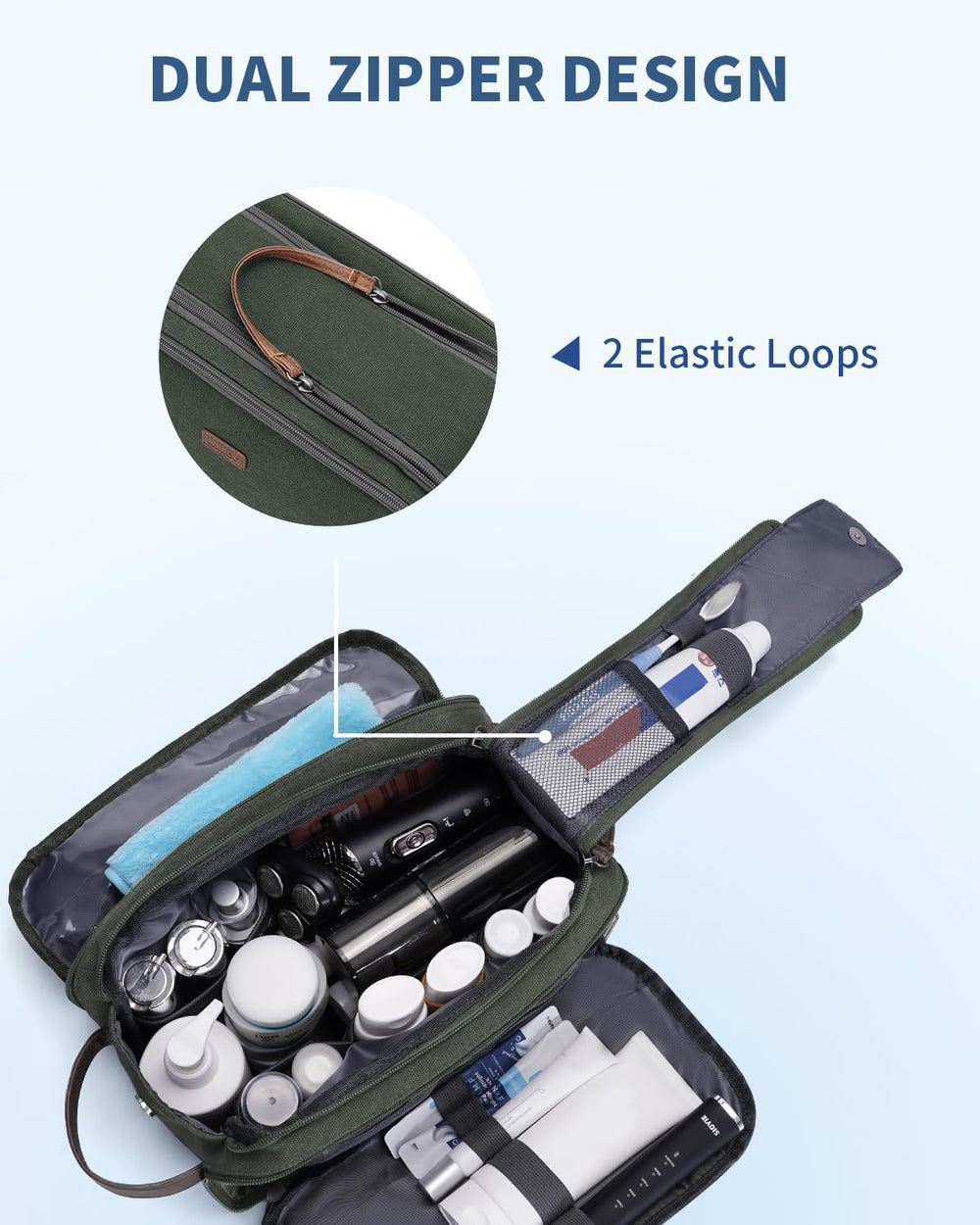 WANDF water-resistant canvas with leather handle for durable travel use.