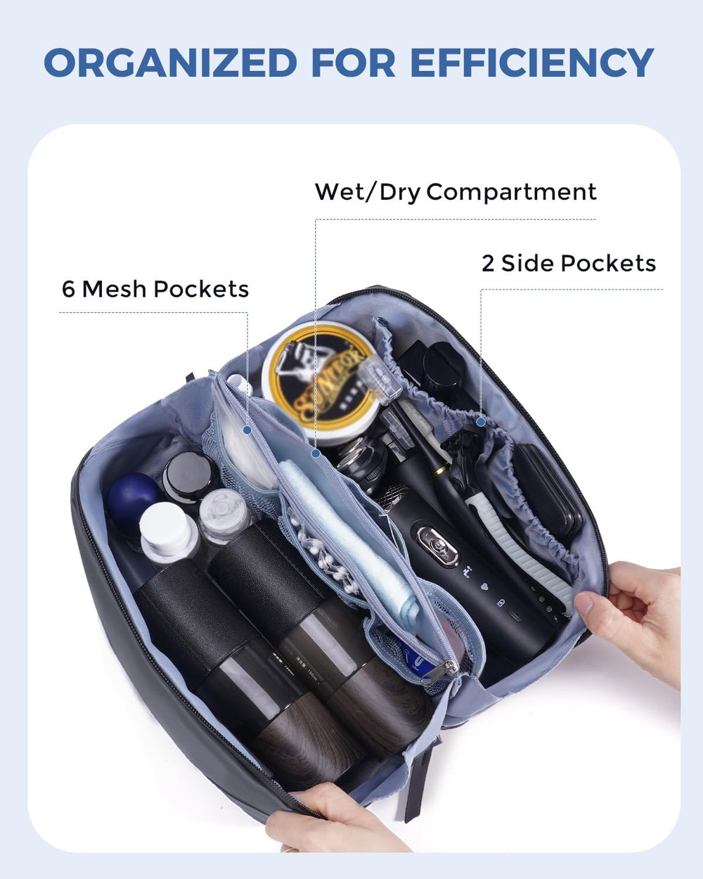 WANDF wet pocket demonstrates separating wet items from dry essentials