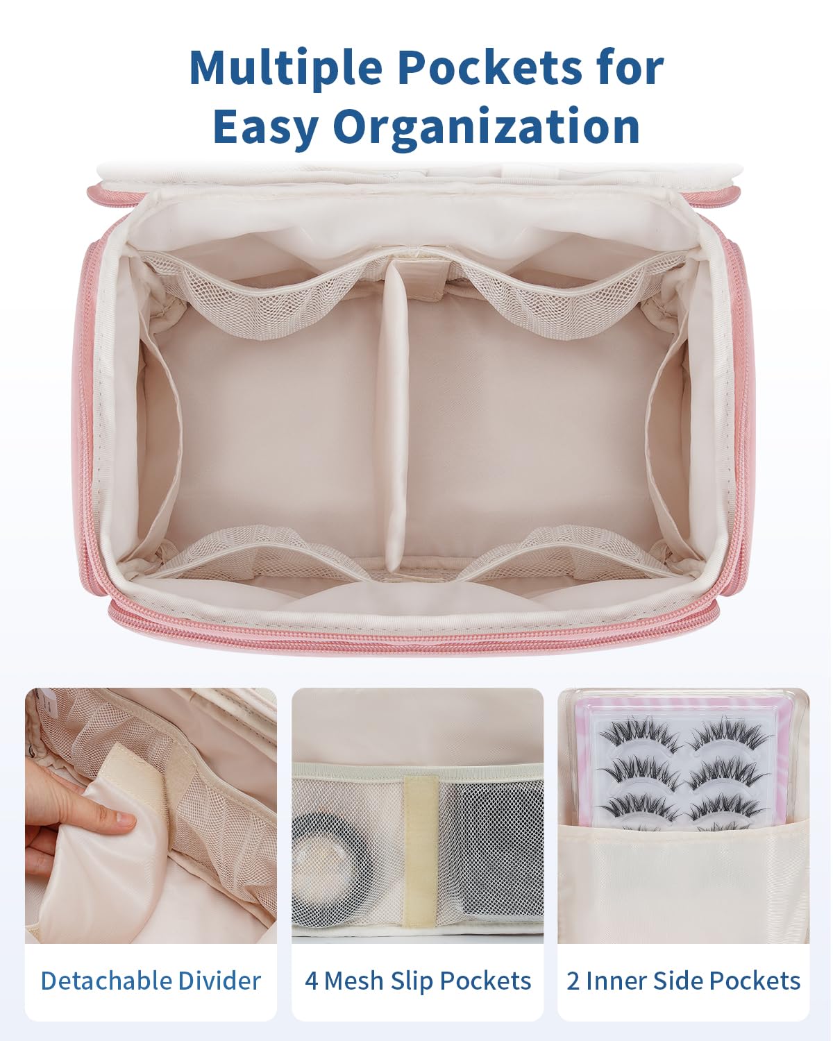 WANDF front pocket view shows mesh sleeves for small items and tools