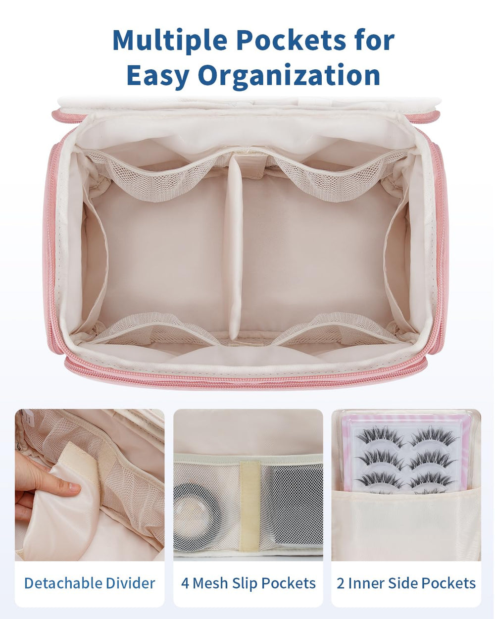 WANDF front pocket view shows mesh sleeves for small items and tools
