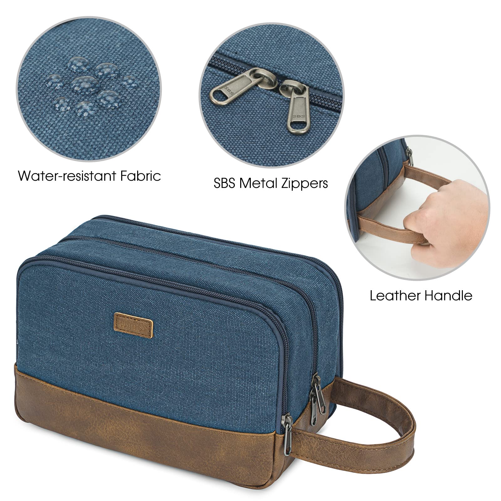 WANDF bag blue hanging hook demonstrates easy hanging while traveling.