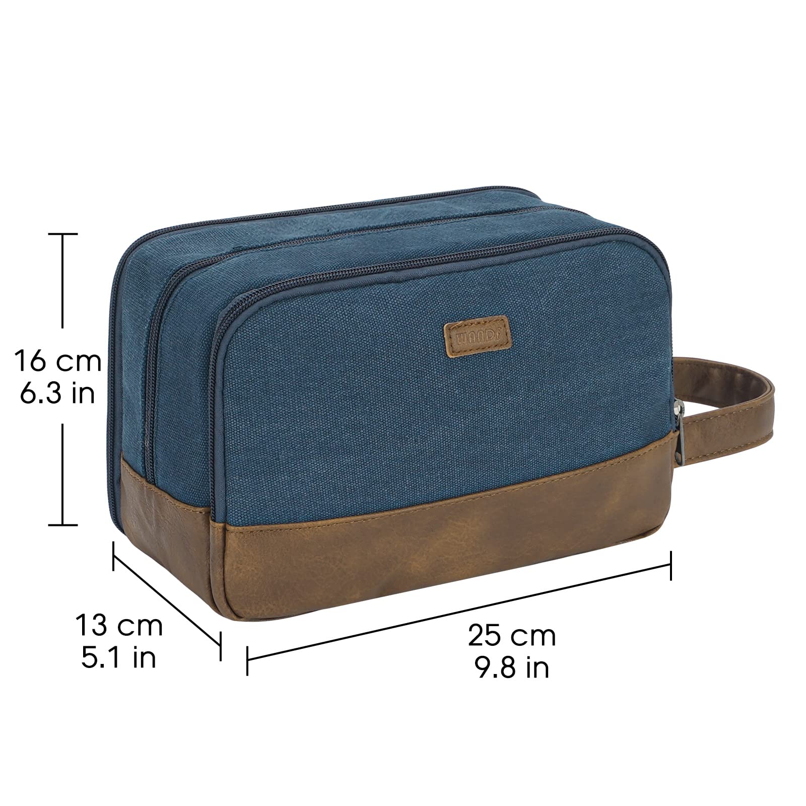 WANDF bag blue wet-dry compartment keeps damp items separate for mess-free travel.