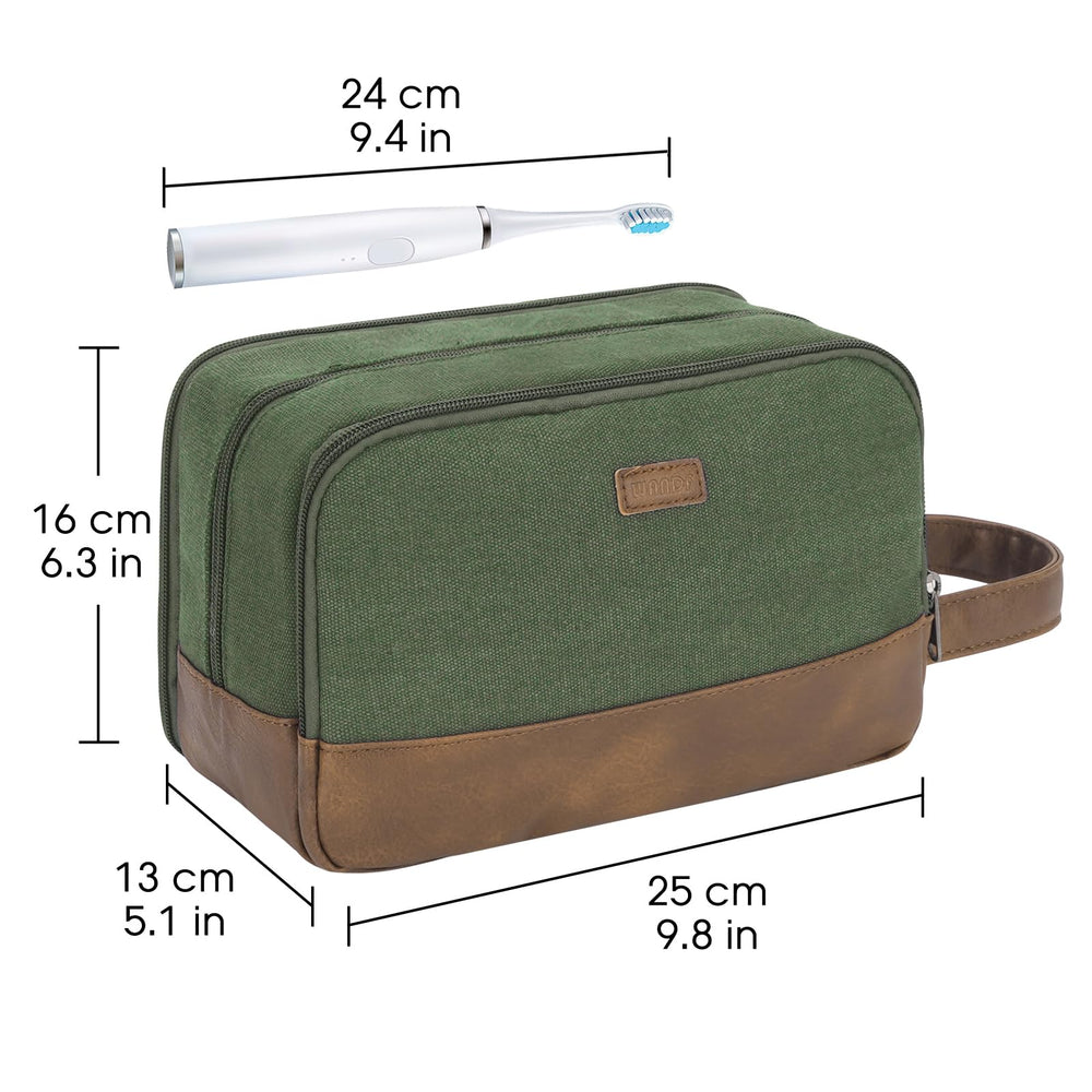 WANDF travel dopp kit green compact size ideal for short getaways.