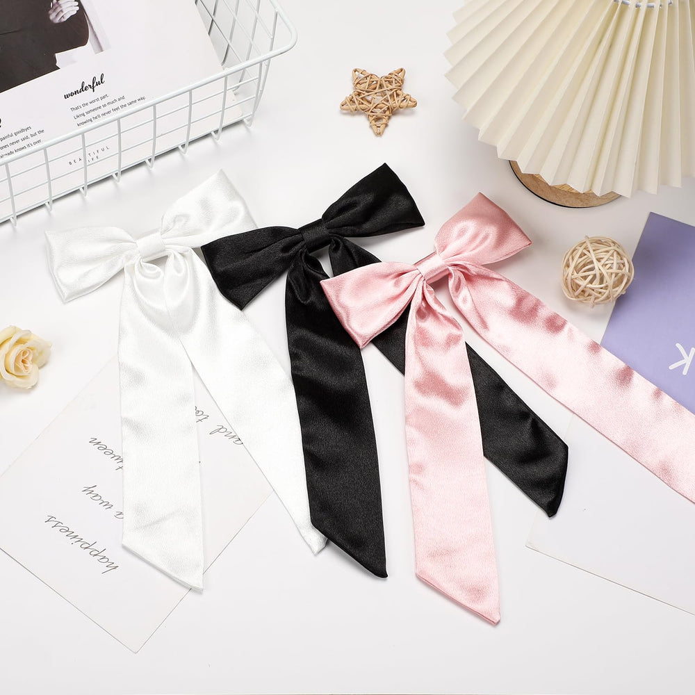 WantGor long-tail bow hair clip pink daily wear for all ages