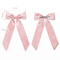 WantGor long-tail bow hair clip pink ponytail styling for daily wear