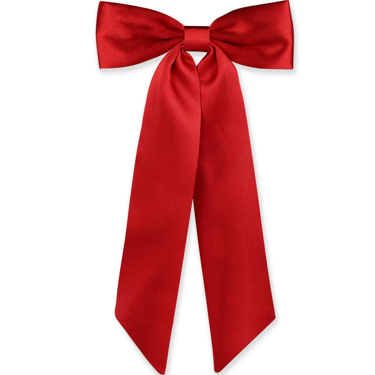 WantGor long-tail bow hair clip red for wedding-ready ponytails.