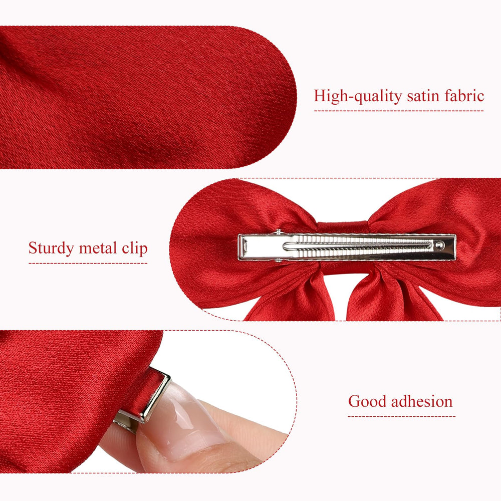 WantGor long-tail bow hair clip red delivers a polished office look.