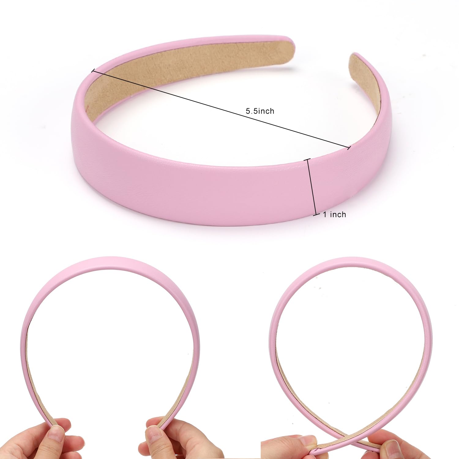 WantGor pink headband close-up highlighting non-slip inner lining