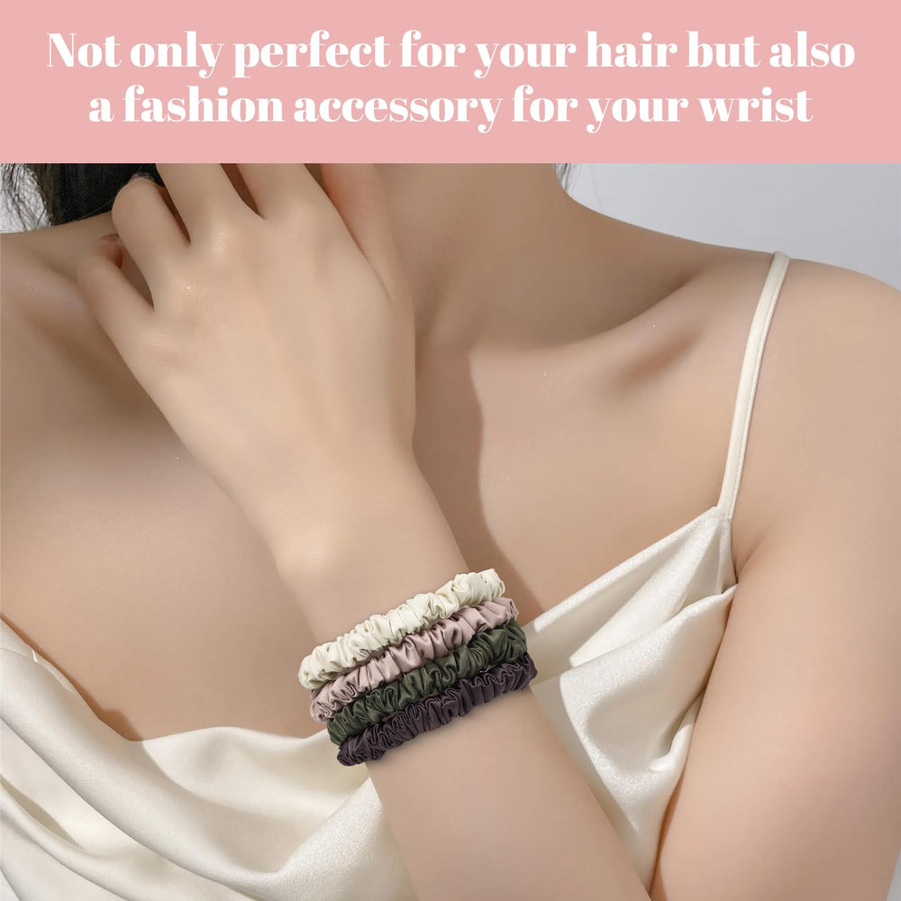 WantGor silk scrunchies in versatile colors ideal for outfits and occasions.