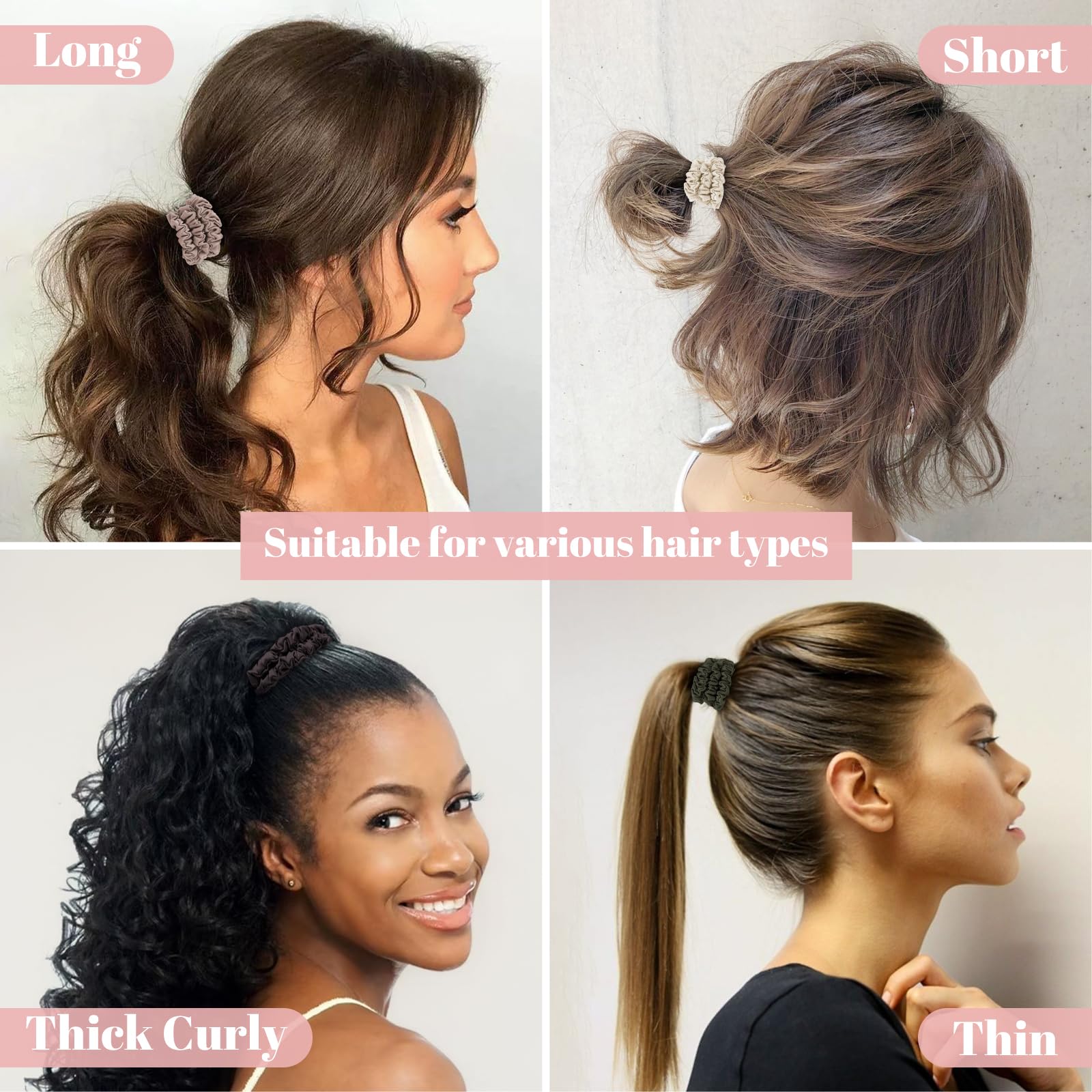 WantGor silk scrunchies designed for overnight wear to minimize friction and pulling.