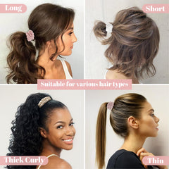 WantGor silk scrunchies pink color for versatile day-to-night wear.
