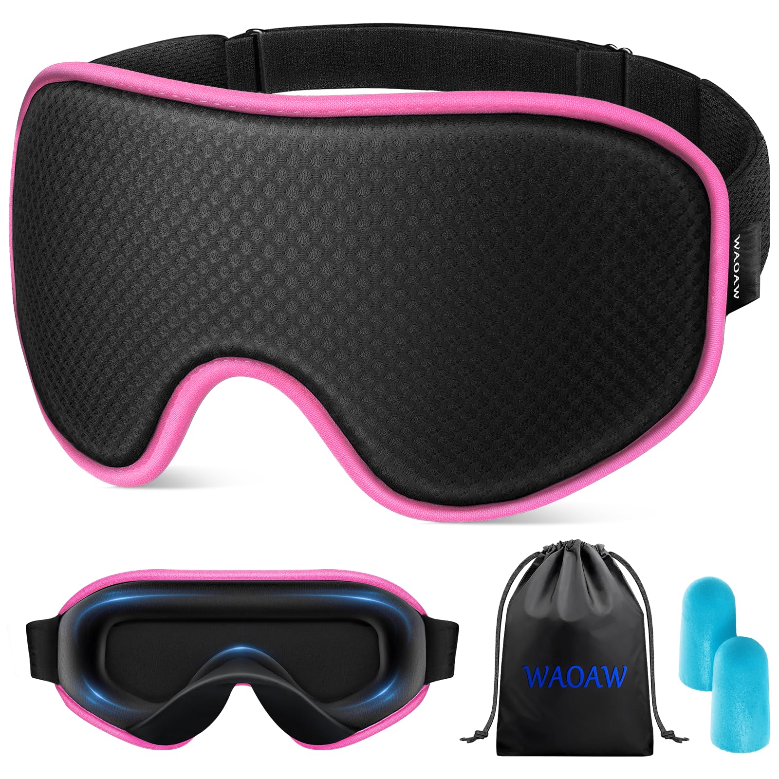 WAOAW Sleep Mask 3D contour blocks light for deeper rest during night shifts.