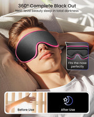 WAOAW Sleep Mask adjustable strap ensures secure fit without hair snagging.