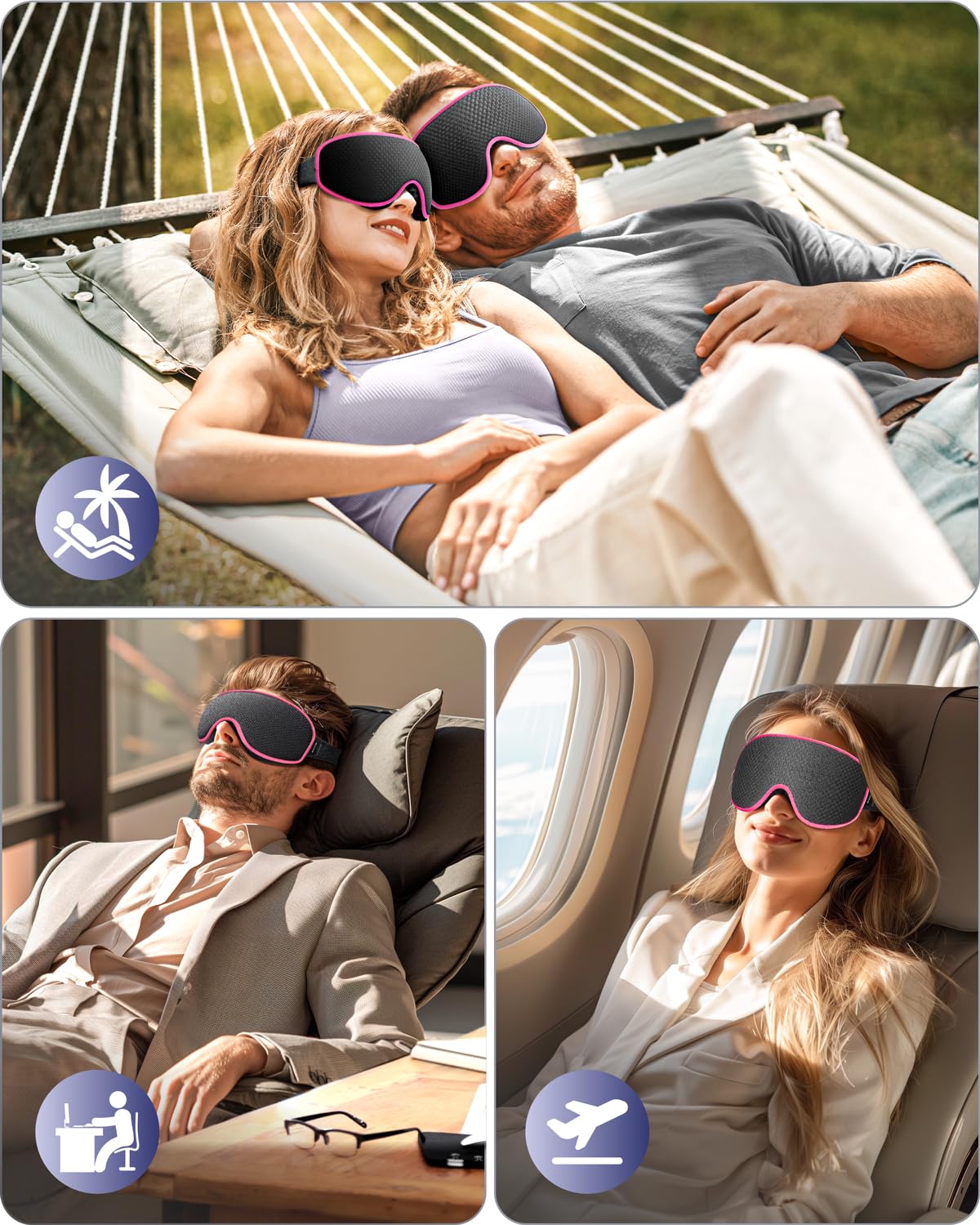 WAOAW Sleep Mask travel bundle supports on-the-go sleep and relaxation.