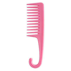 Wapodeai wide-tooth comb with hook glides through wet hair for easy detangling.