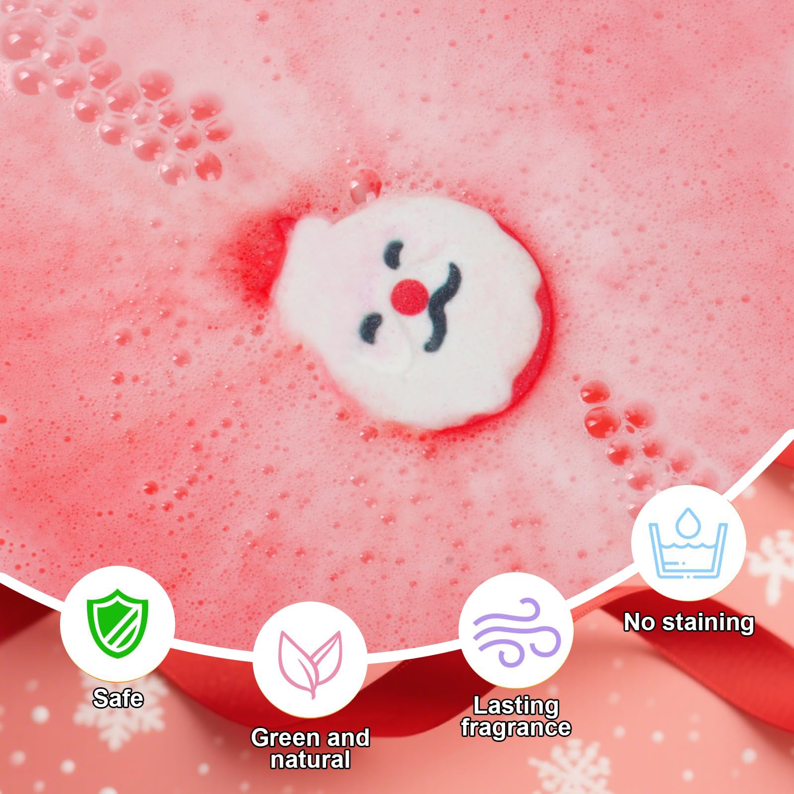 WARMLIFE bomba de baño con Santa Claus, colores vivos que alegran la hora del baño.