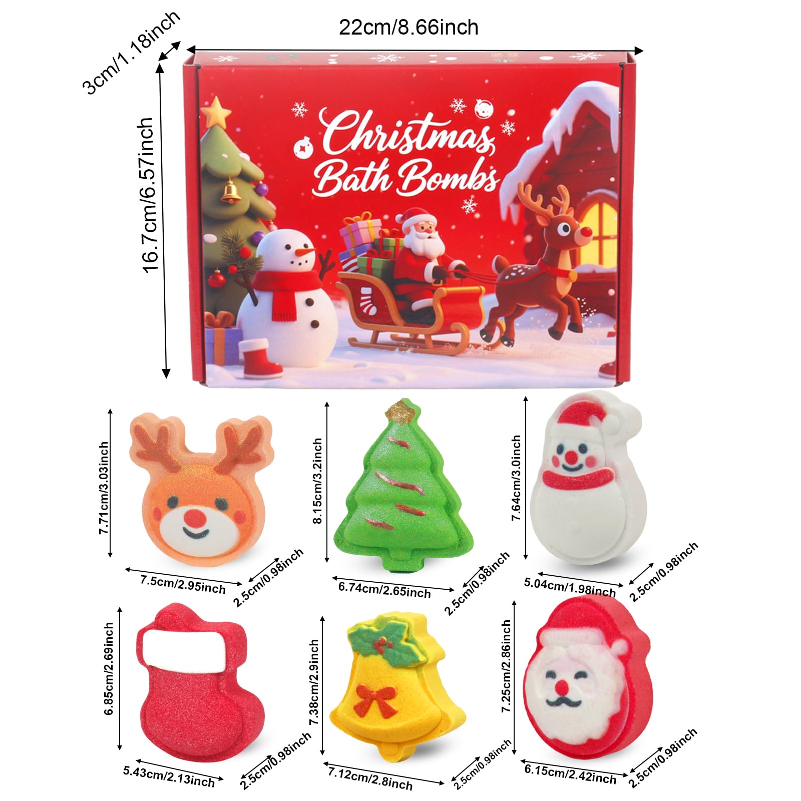 WARMLIFE bath bombs stocking shape evokes festive stocking stuffer bath time