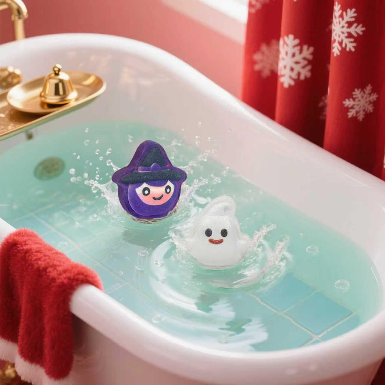 WARMLIFE Halloween bath bomb black cat shape offers soothing scent and fizz