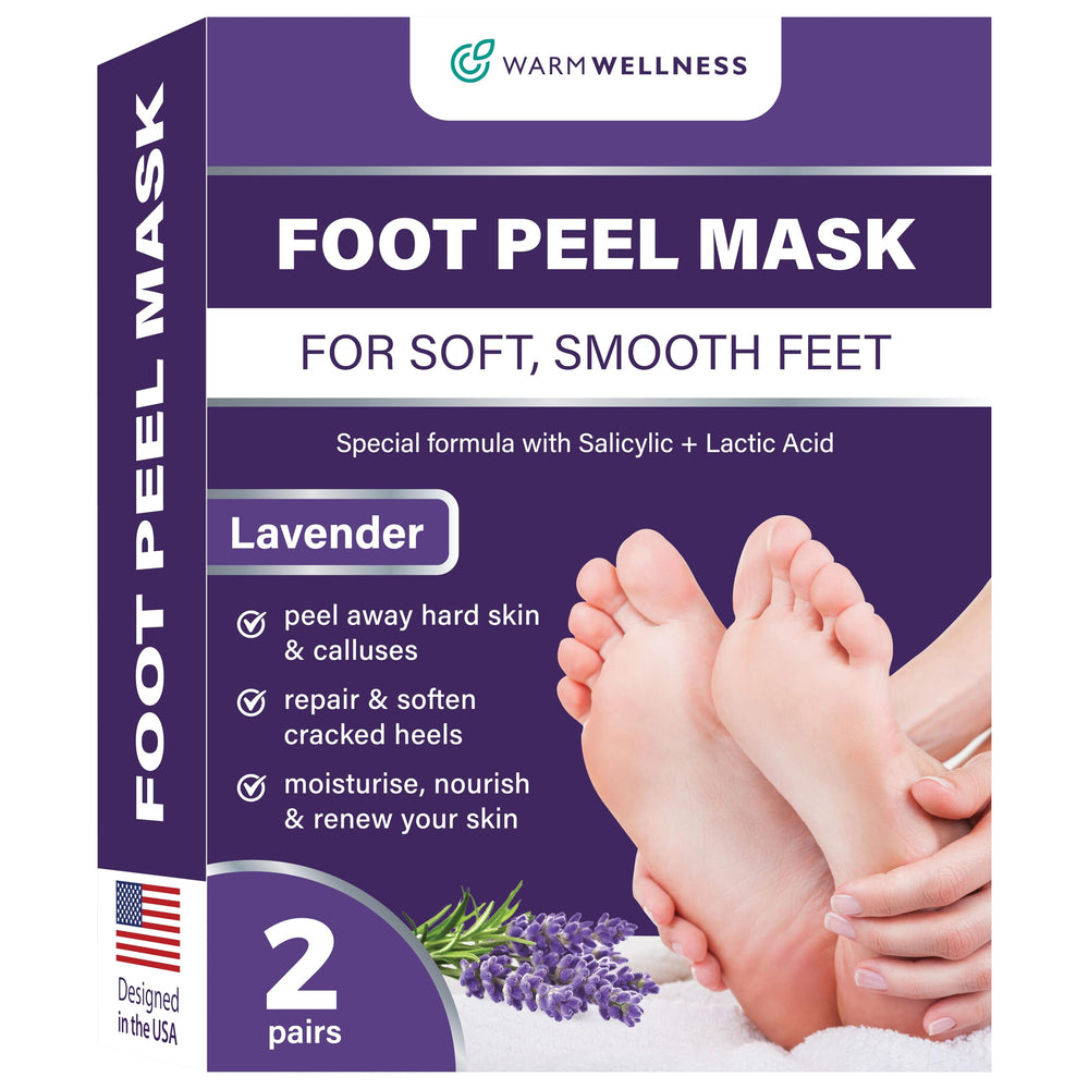 WARMWELLNESS lavender-pack foot-peeling mask for at-home exfoliation
