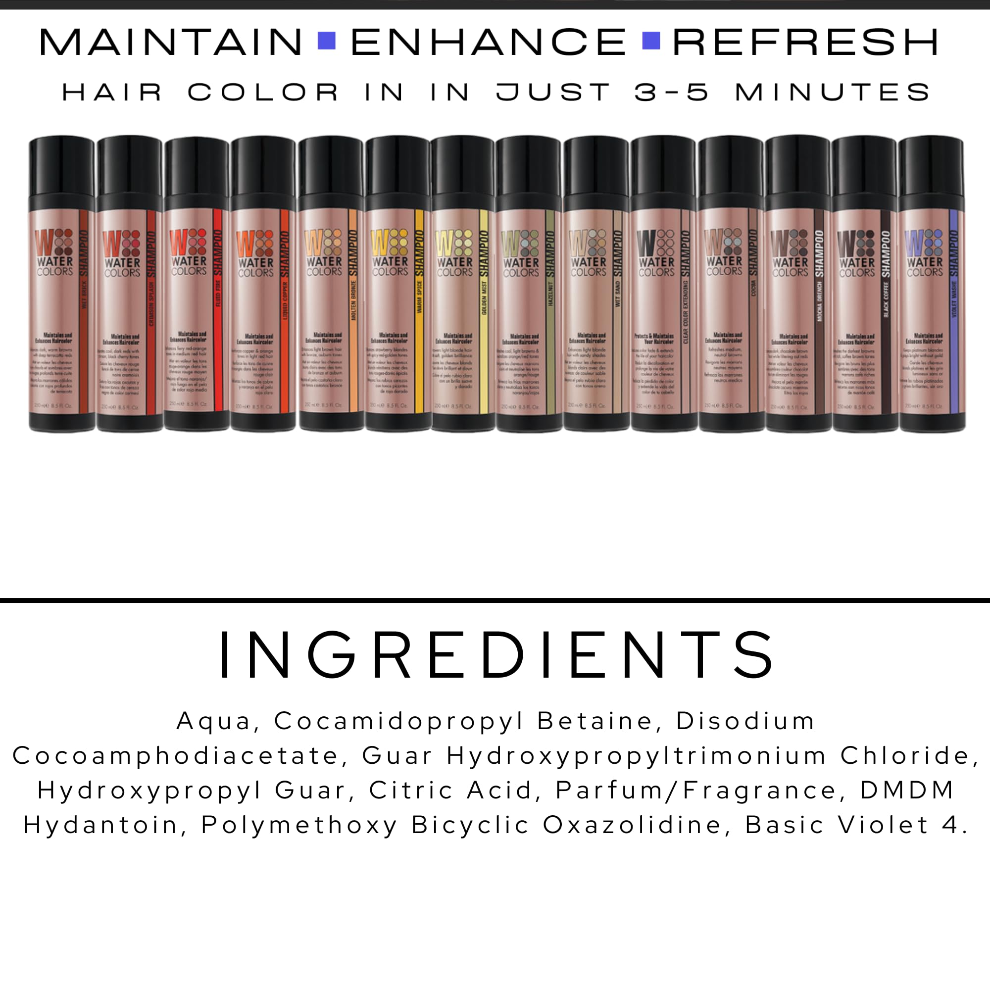 Watercolors Crimson Splash hair-tone enhancement on color-treated locks.