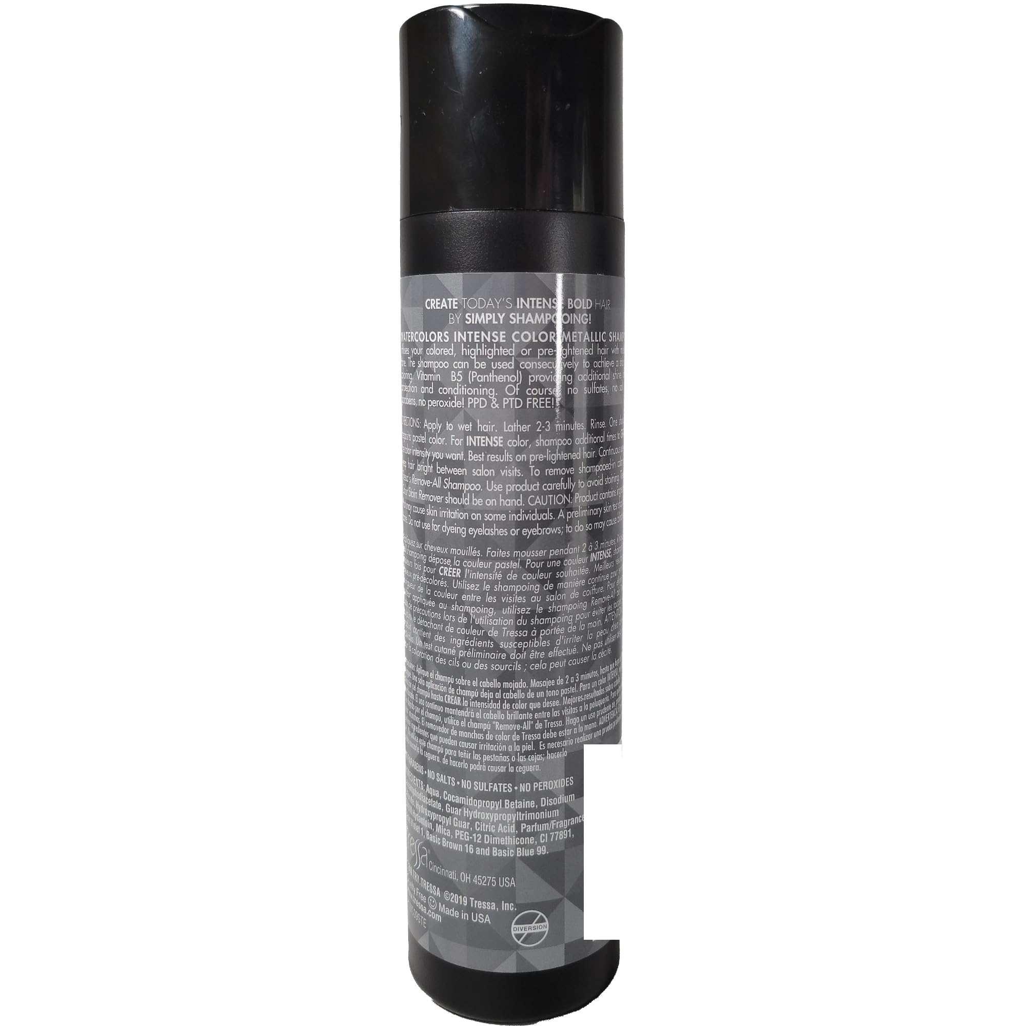 Watercolors Intense Metallic shampoo in a bathroom setting ready for quick color boost.