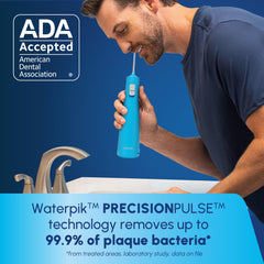 Waterpik precision flossing tip close-up showing nozzle detail for targeted plaque removal benefit