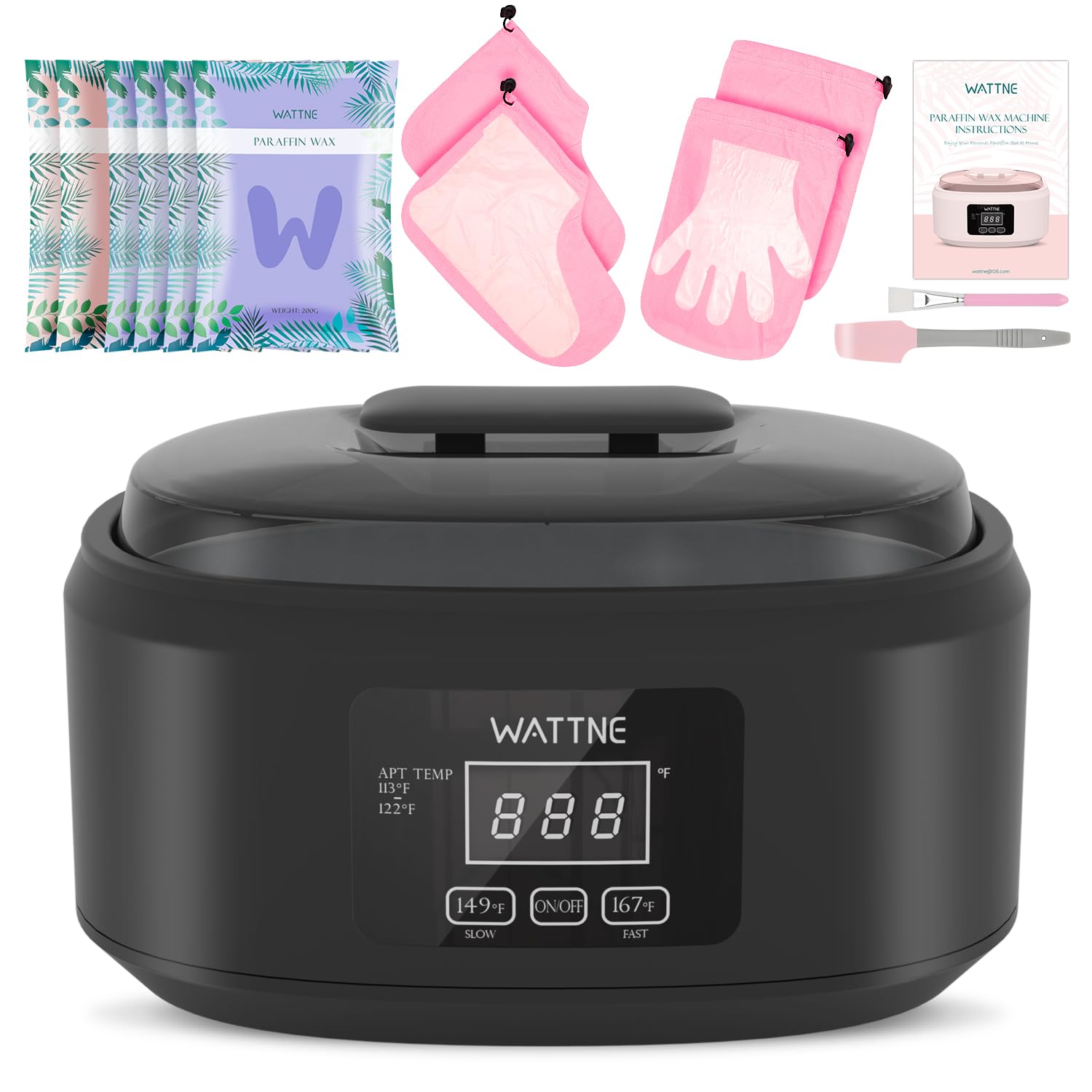 Wattne paraffin wax machine front-view for convenient at-home spa sessions