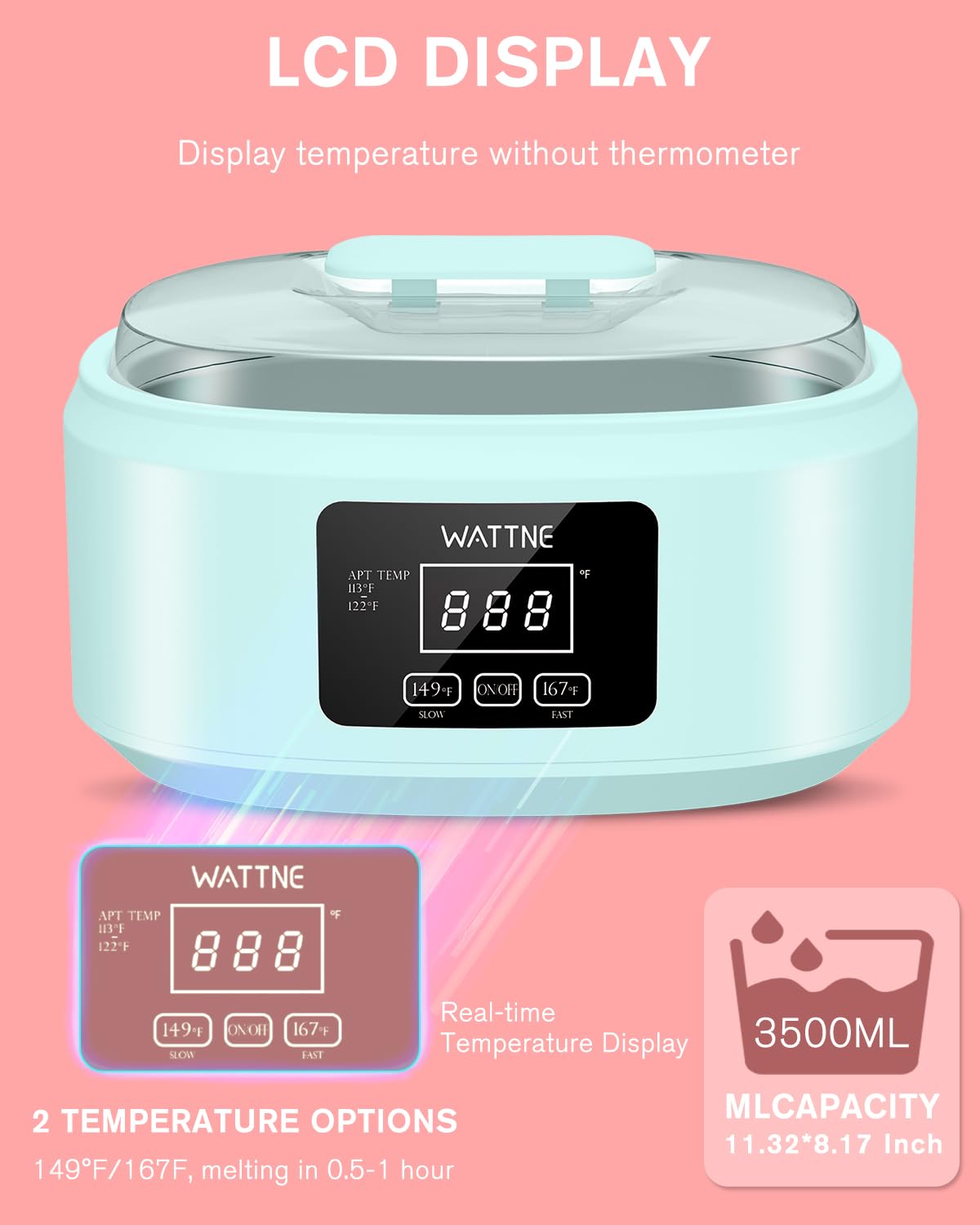 Wattne paraffin-wax-machine-temperature-control demonstrates adjustable heat for personalized comfort.