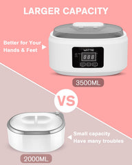 Wattne thermal booties keep feet warm during waxing sessions.