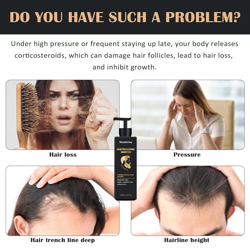 WAUSTOMAY Root Activator hair density visual suggests fuller appearance with consistent use