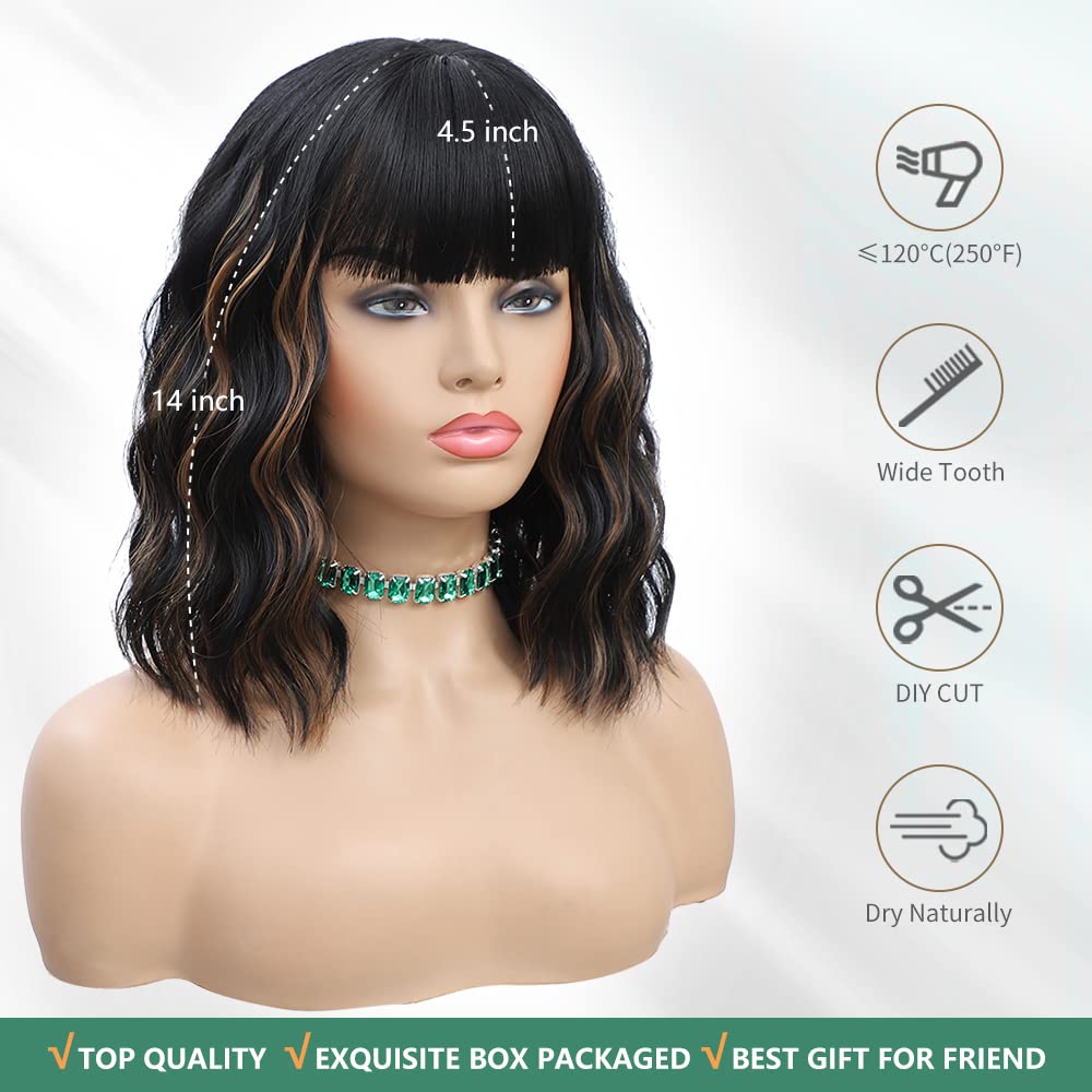 WAVE&BREEZE natural soft synthetic fiber wig close-up showing texture