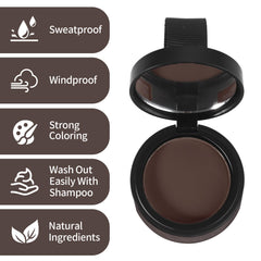 Dark brown powder from Waverloo blends seamlessly with hair color.