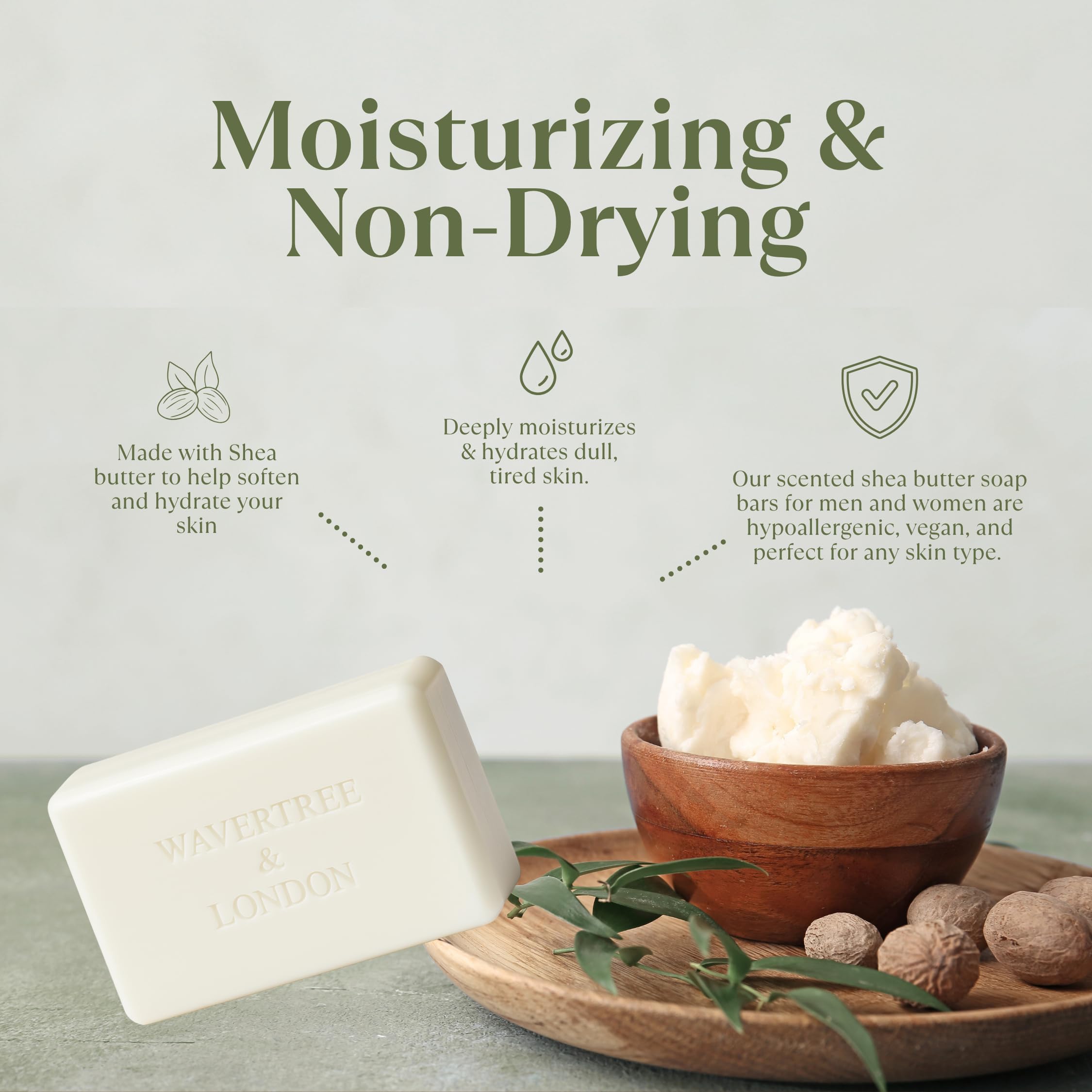 Wavertree & London natural ingredients highlight gentle, non-toxic cleansing.