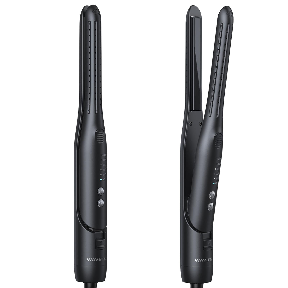 Wavytalk 0.65-inch pencil-flat-iron close-up for precise short-hair styling.