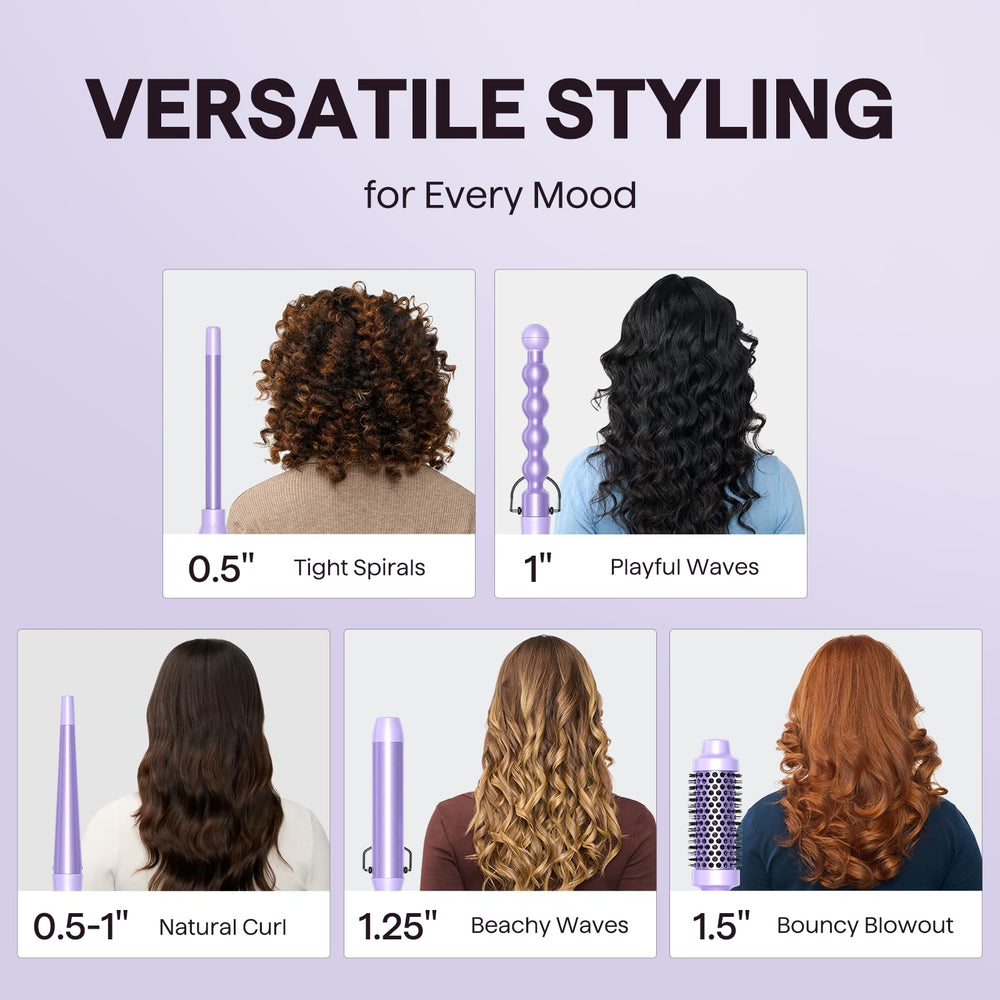 Wavytalk 1-inch bubble barrel closeup highlights tight curls and smooth results.